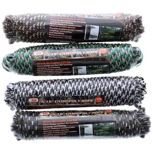 Wholesale 75'x5/16" Camo Poly Rope
