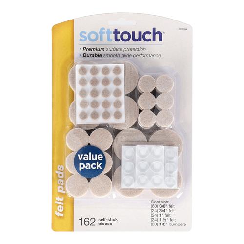 Wholesale SOFT TOUCH 162PC  VALUE PACK FURNITURE SLIDERS SELF ADHESIVE