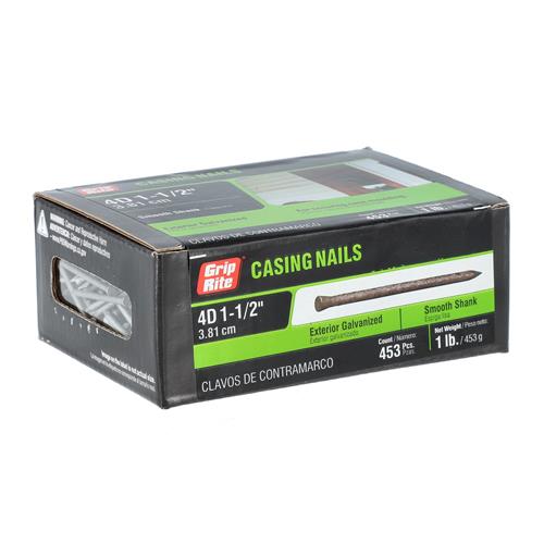 Wholesale GRIP-RITE 1LB CASING NAILS 4D 1-1/2'' EXTERIOR GALVANIZED SMOOTH SHANK