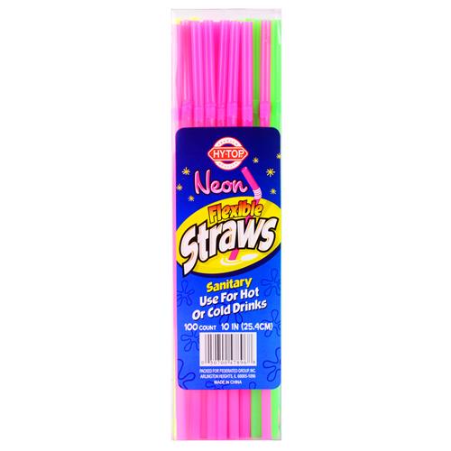 Wholesale Hy Top Tall Neon Flex Straws 10""""