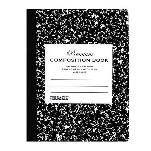 Wholesale Black and White Marble Composition Book W/R Hard Cover 100pg