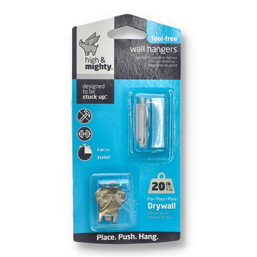 Wholesale HIGH & MIGHTY 2PC 20LB TOOL FREE WALL HANGERS