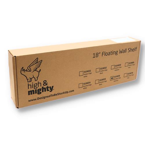 Wholesale HIGH & MIGHTY 18'' FLOATING SHELF ESPRESSO BROWN BOX