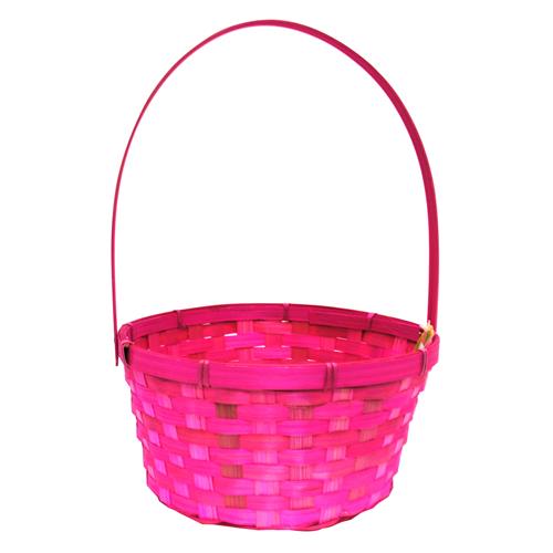 Wholesale Round Solid Color Bamboo Easter Basket Assorted