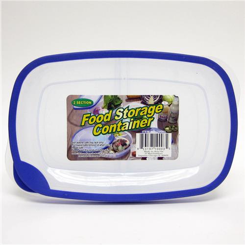 Wholesale 2-Section Rectangular Food Storage Container with