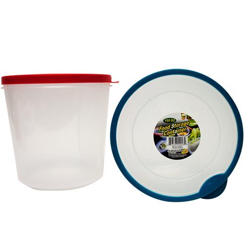 Wholesale Round Tall Food Storage Container with Rubber Trim