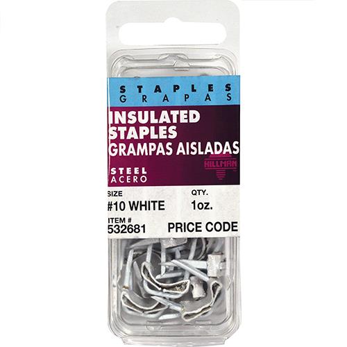 Wholesale HILLMAN 1OZ INSULATED STAPLES #10WHITE