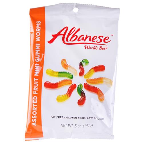 Wholesale World's Best Mini Gummi Worms Assorted Flavors