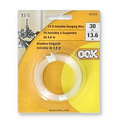 Wholesale OOK 15' INVISIBLE PICTURE HANGING WIRE 30LB CAPACITY
