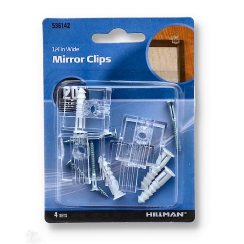 Wholesale 4PK 20LB MIRROR CLIPS 1/4" WIDE