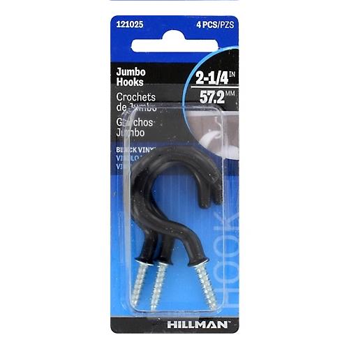 Wholesale HILLMAN 4PK 2-1/4'' METAL CUP HOOK  BLACK