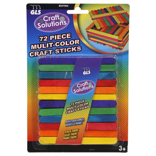 Wholesale 72pc Multi-Color Craft Sticks
