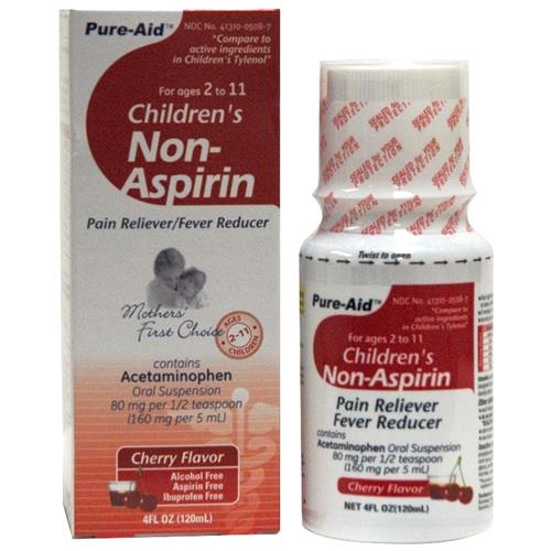 Wholesale PureAid Children's NonAspirin APAP Liquid Cherry GLW