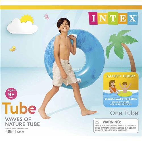 Wholesale 45" Intex Waves Of Nature Swim Tube 3 assorted colors.