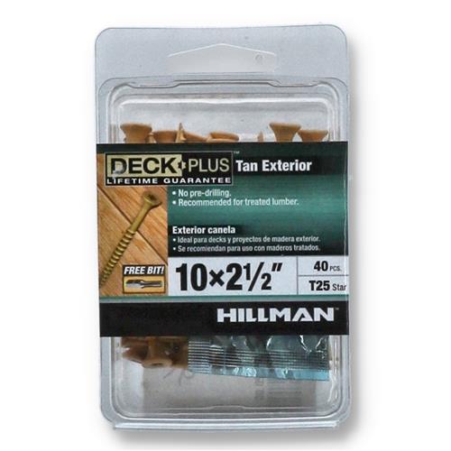 Wholesale DECK PLUS 40PC 10x2'1/4'' T25 TAN DECK SCREWS