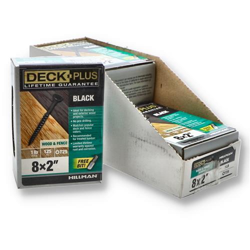 Wholesale DECK PLUS 125PC 1LB BLACK #8X2'' T25 DECK SCREWS