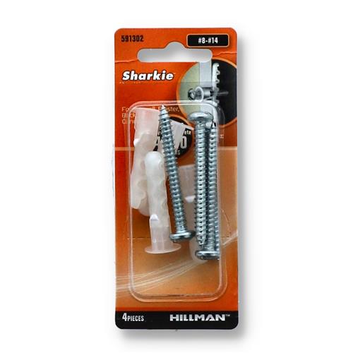 Wholesale HILLMAN SHARKIE 4PC CONCRETE-DRYWALL ANCHOR & SCREWS #8-14