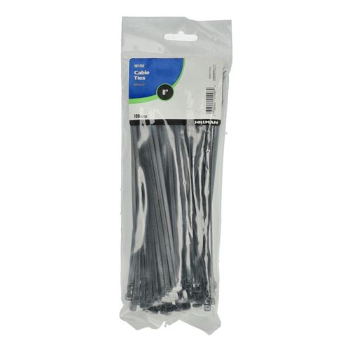 Wholesale HILLMAN 100PK 8'' BLACK CABLLE TIES CABLE TIES