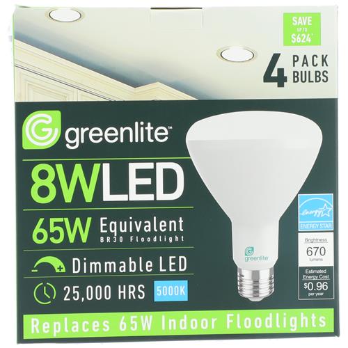 Wholesale 4PK 8W=65W BR30 LED SPOT LIGHT DAYLIGHT