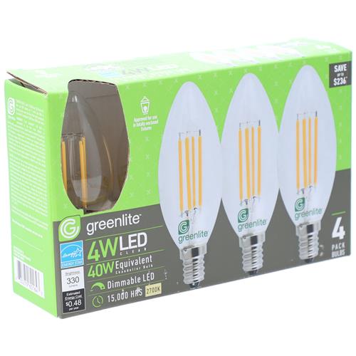 Wholesale 4PK 4=40W LED CHANDELIER BULBS GLW