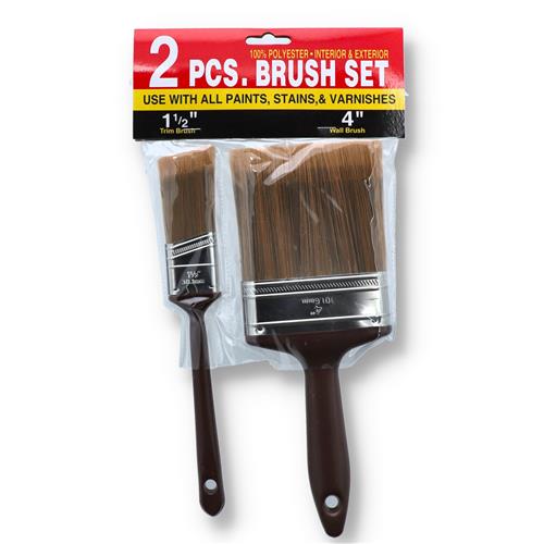 Wholesale 2PC PAINT BRUSH PLASTIC HANDLES 1.5 ANGLE & 4" BIG BOY