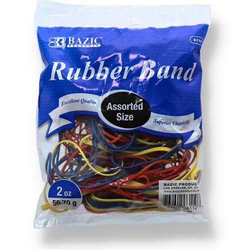 Wholesale Bazic 2.0oz/56.70g Rubber Bands Assorted Sizes and Colors