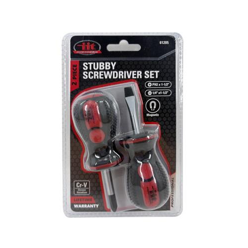Wholesale IIT PRO 2PC 1-1/2'' CRV STUBBY SCREWDRIVERS #2PH & 1/4 SLOTTED