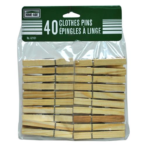 Wholesale USE ITEM# K2101 - 40 Clothes Pins Wood