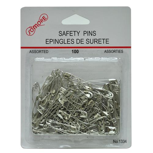 Wholesale Safety Pins Silver 100 Assorted Sizes