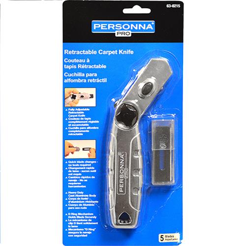 Wholesale ZRETRACTABLE CARPET KNIFE & 5 BLADES GLW