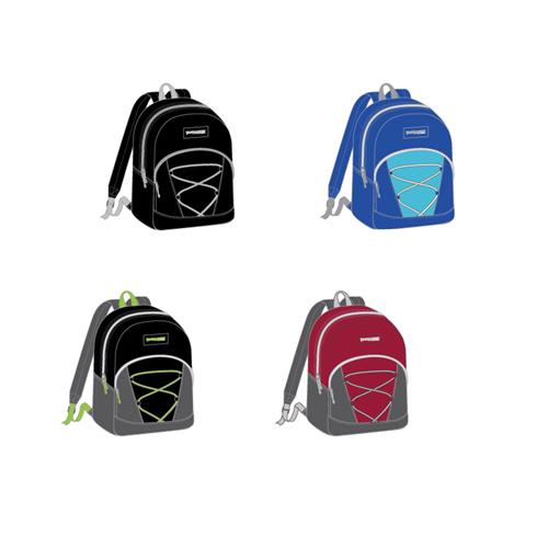 Wholesale Backpack 17" x 12" x 5.5" 2 Tone 4 Assorted Colors with Cord