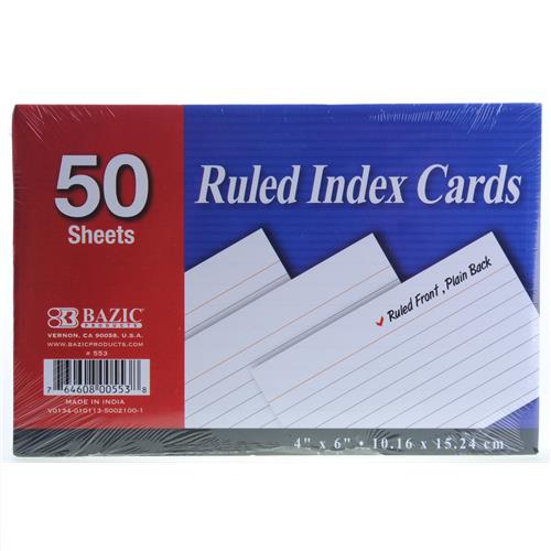 Wholesale Ruled White Index Cards 4"""" x 6""""
