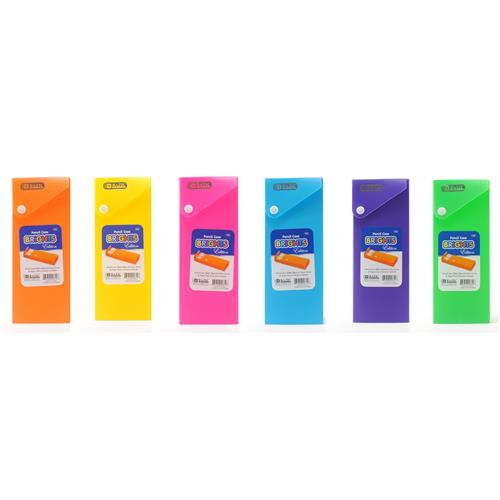 Wholesale Bazic Slider Pencil Case Assorted Colors in PDQ