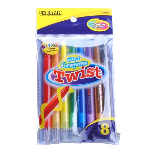 Wholesale 8 pc Mini Twist Color Crayons Peggable