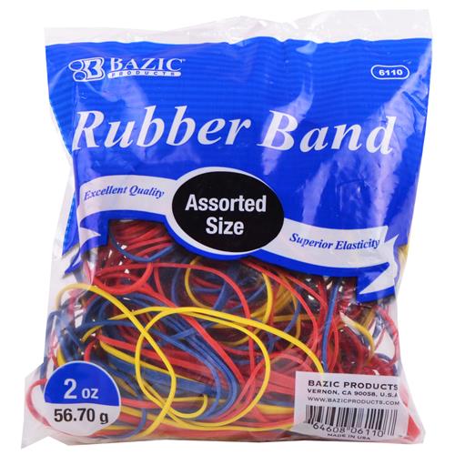 Wholesale USE #6110-36 -Rubber Bands Assorted Sizes and Colors 2oz