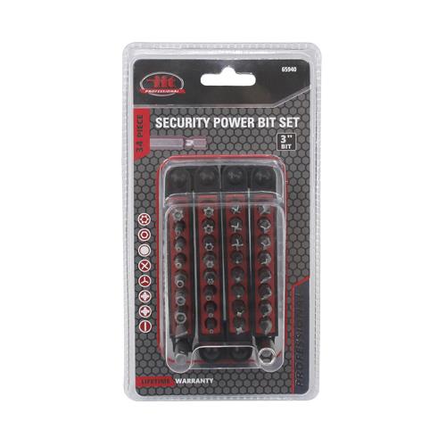 Wholesale 34PC 3" SECURITY POWERBIT SET WITH QUAD FOLD BIT HOLDER