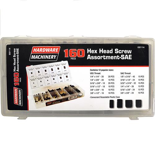 Wholesale Z160pc SAE HEX HEAD SCREW ASSORTMENT GLW