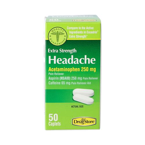 Wholesale DRUGSTORE 50CT 250MG EXTRA STRENGTH ACETAMINOPHEN TABLETS EXP 3/27
