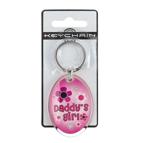 Wholesale DADDYS GIRL PINK ACRYLIC KEYCHAIN