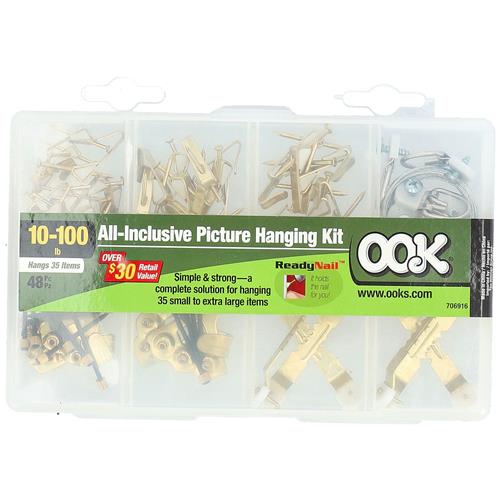 Wholesale 48PC OOK PICTURE HANGING KIT 10-100LB