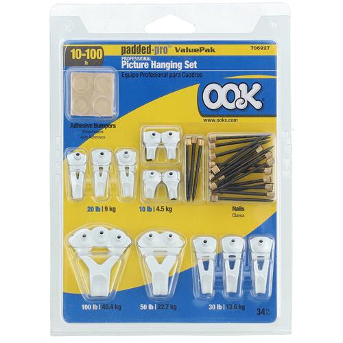 Wholesale OOK 34PC PADDED PRO PICTURE HANGING SET WHITE VALUE PACK