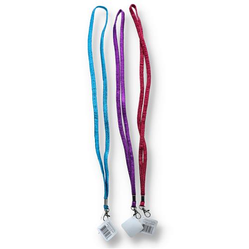 Wholesale SMALL LANYARD GLITTER PINK-BLUE-PURPLE