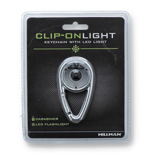 Wholesale HILLMAN CARABINER CLIP ON KEYCHAIN & LED FLASHLIGHT