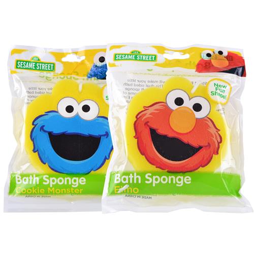 Wholesale Sesame Street Bath Sponge Elmo & Cookie Monster Cl