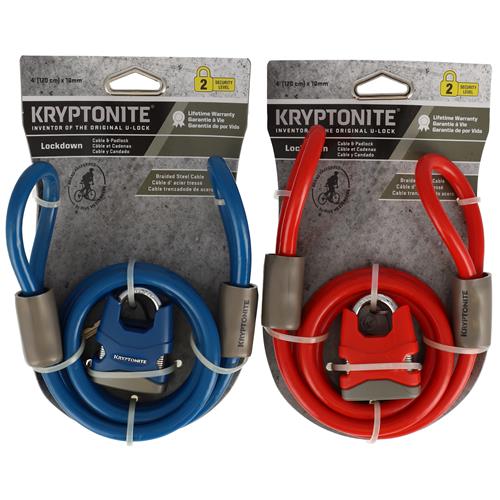 Wholesale ZKRYPTONITE 4' CABLE & PADLOCK SET (NO AMAZON SALES)