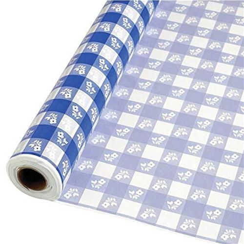 Wholesale 100' TABLE CLOTH ROLL BLUE GINGHAM 40'' WIDE