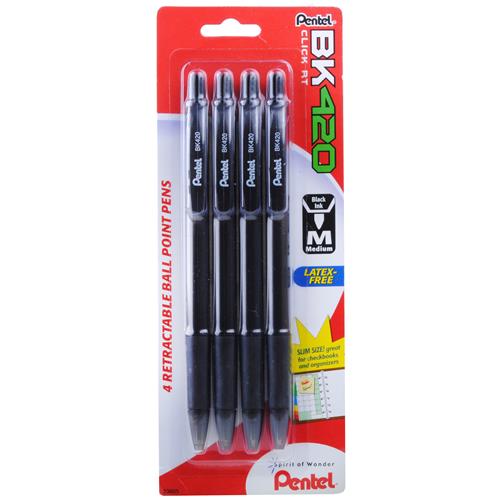 Wholesale Pentel Ball Point Pen Black Medium Retractable