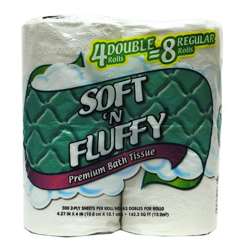 Wholesale Premium Bath Tissue Soft & Fluffy 4/300/2PLY GLW