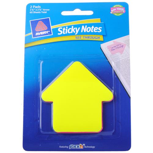 Wholesale Avery Sticky Notes See-Through 2 Pads 2.75"""" x 2.7