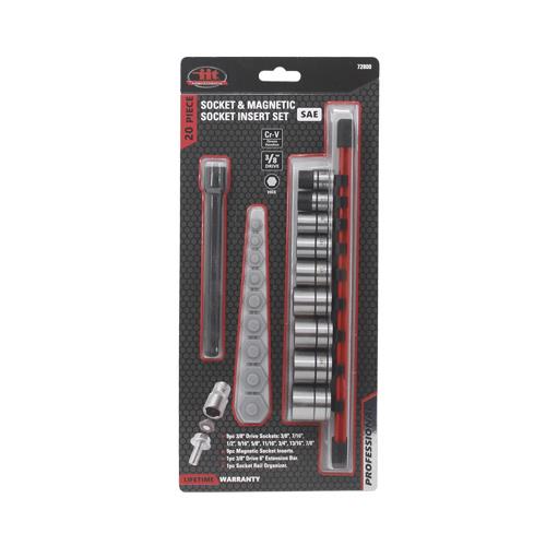 Wholesale 19PC 3/8" DRIVE SOCKET & MAGNETIC SOCKET INSERT SET SAE